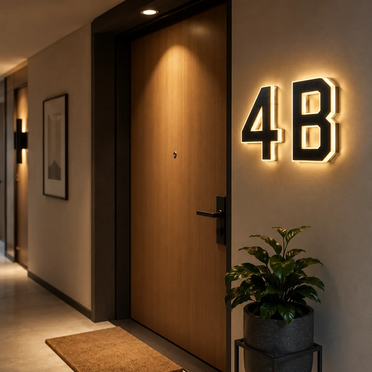 Solar LED House Number Sign Waterproof Address Light Plate with Sensor for Outdoor Home Door Yard Wall Garden Decor photo 4