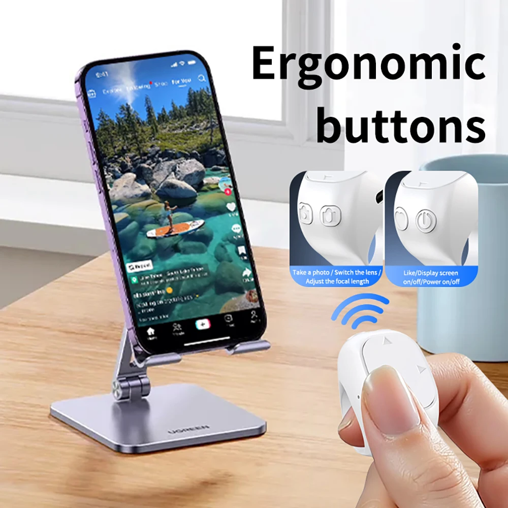 Mini Wireless Remote Ring Bluetooth Page Turner Music Player for Phone Android IOS  iPad Controller USB Rechargeable Rings R12 photo 3