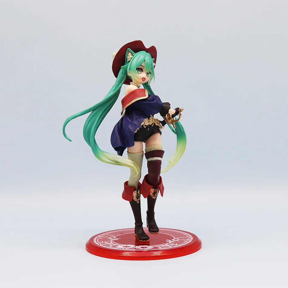 Hatsune Miku Desktop Cute Action Figure Tale Wonderland Miku Puss in Boots Anime Figurine Kawaii Girl Model Toy Adorable Decor photo 5