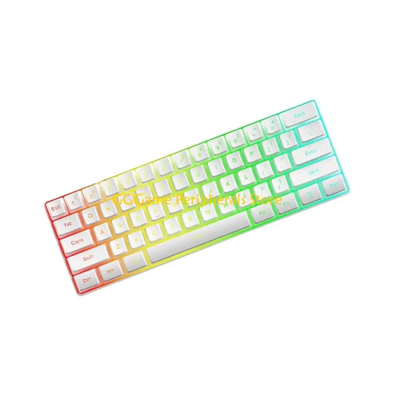 U55B Mechanical Gaming Keyboard LED Backlit Keycap Keyboard 61 Keys Corded Computer Keyboard for Laptop Gamer Office Work photo 2