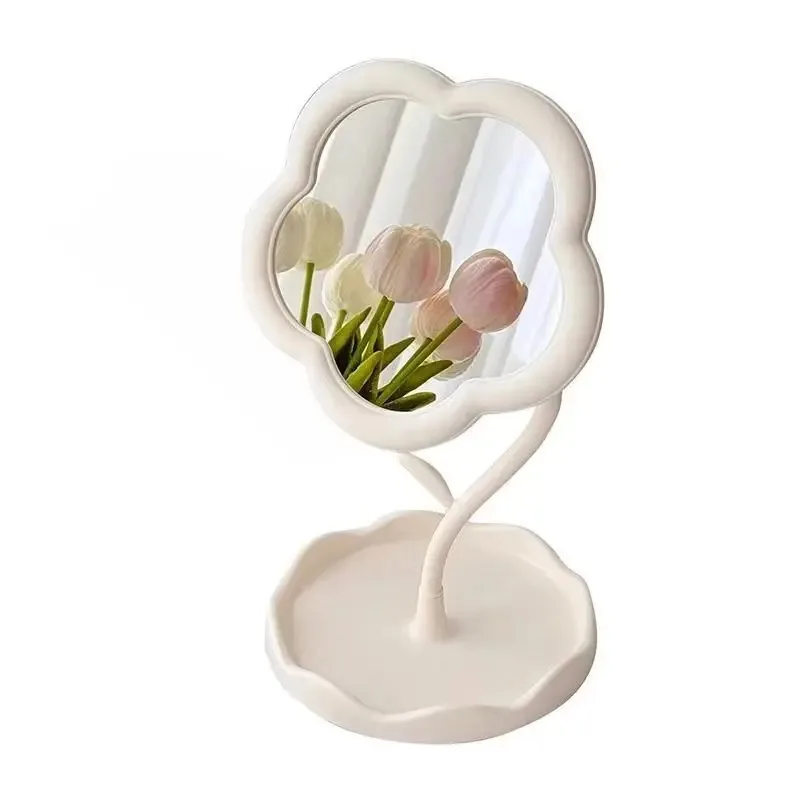 Mirror Desktop Flower Mirrors Creative Dormitory Desktop Online Celebrity Gao Yan Value Mirrors for Bedroom Home Decor Mirror photo 3