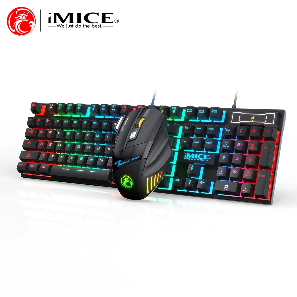 Wired RGB Backlight Gaming Keyboard And Mouse Combo,3200DPI Adjustable High Precision Keyboard Mouse Set For Windows PC Computer photo 2