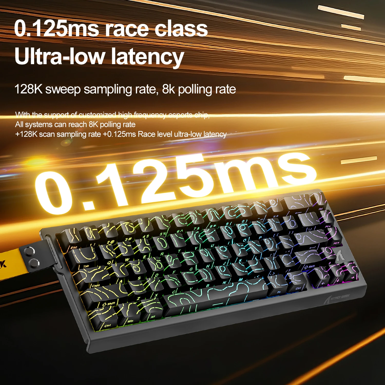 ATTACK SHARK X68HE X68Pro He Magnetic Mechanical Keyboard for Pro Gaming 0.01mm Rapid Trigg 8000Hz SOCD/Rs 0.125ms 128K Rate photo 5