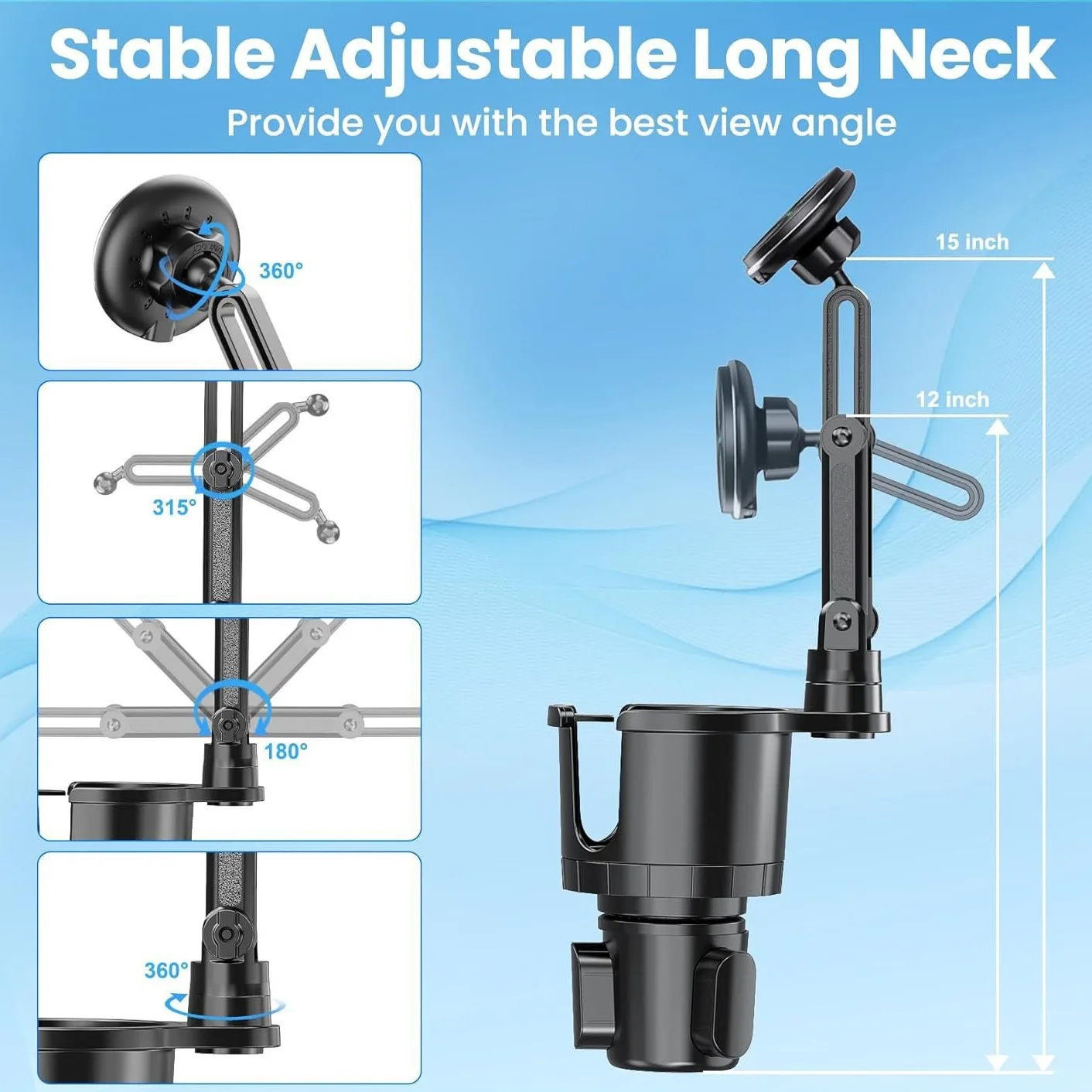 Car phone holder, multifunctional car cup holder suction, mobile phone navigation holder, magnetic wireless charger photo 2