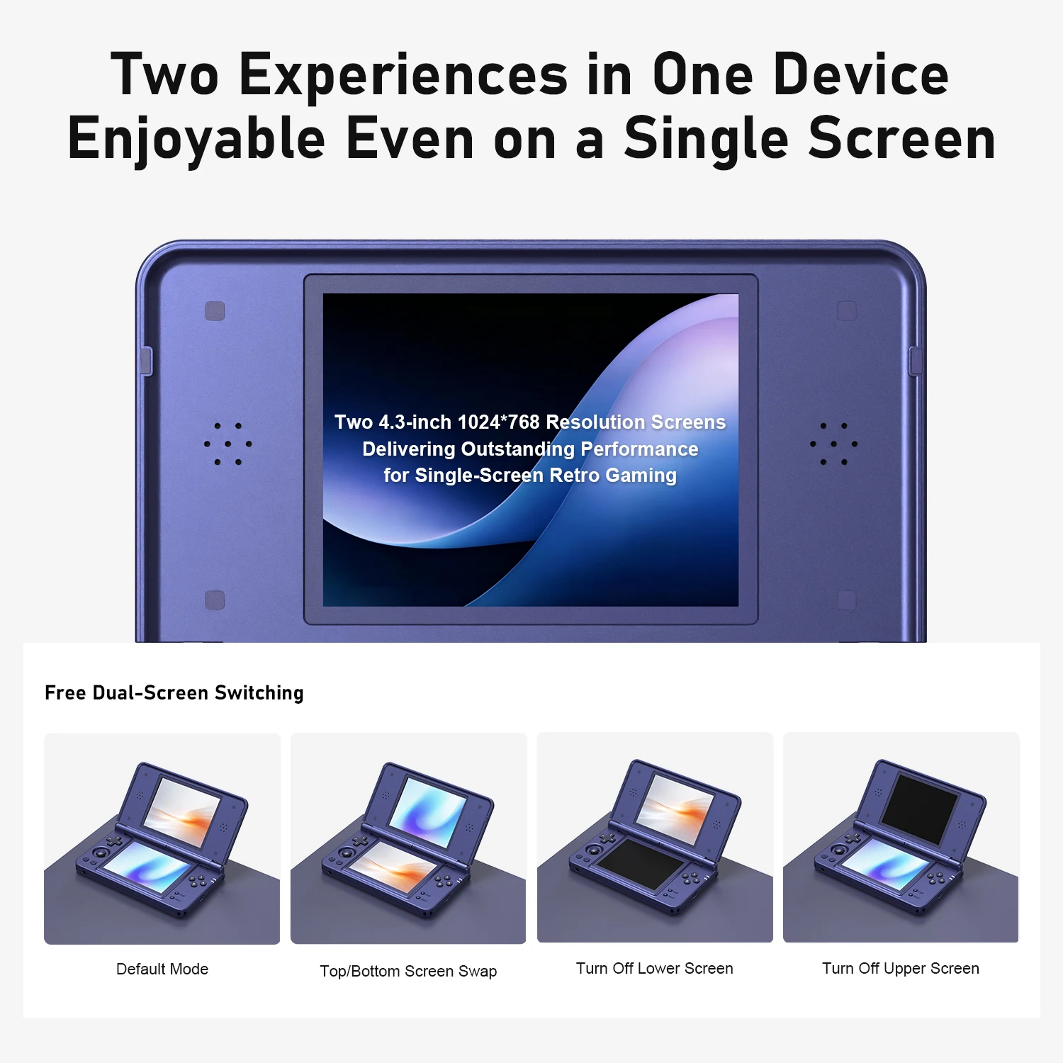 Anbernic RG DS Plus Portable Handheld Game Console Dual Screen 4.3 Inch IPS Retro Gaming Emulator With 4000mAh Battery Streaming photo 5
