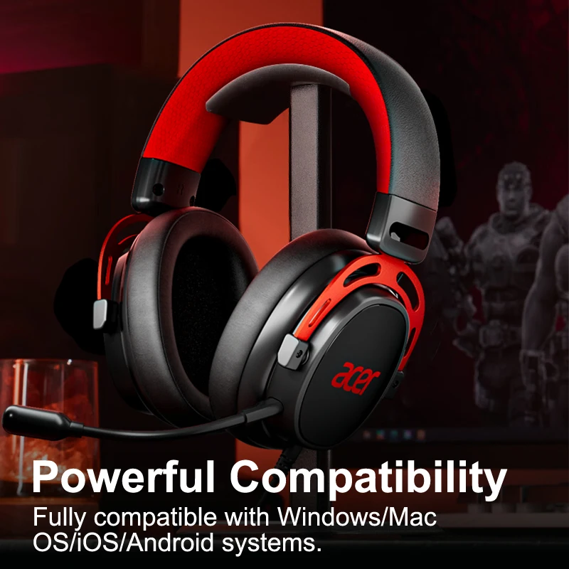Acer Ohw346 Wired Gaming Headset with Ultra-High-Definition Large Diaphragm Spatial Surround Audio, Soft and Skin-Friendly Materials, Fully Encloses the Ear for Comfortable Wearing Without Applying Pressure on the Head photo 6