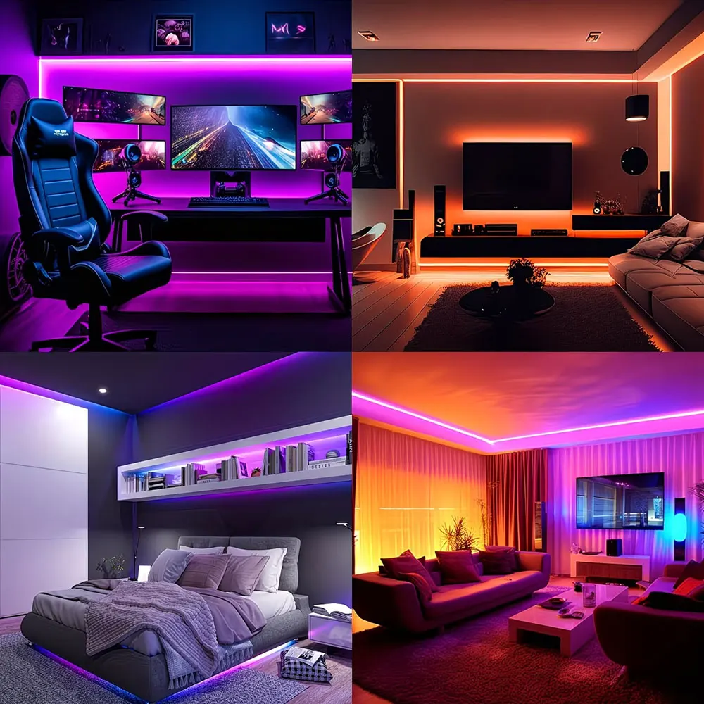 RGB Neon Strip Lights with 20Keys Remote Flexible Ambient Lighting for Living Room Decoration photo 6