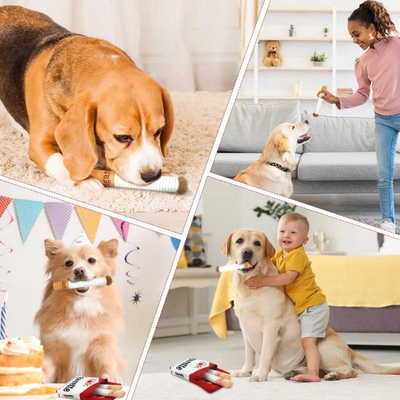 3 Cigarette Dog Toys with Box Fun Interactive Gurgle Plush Pet Toy Interactive Entertainment Pet Supplies for Dogs and Cats Toys photo 5