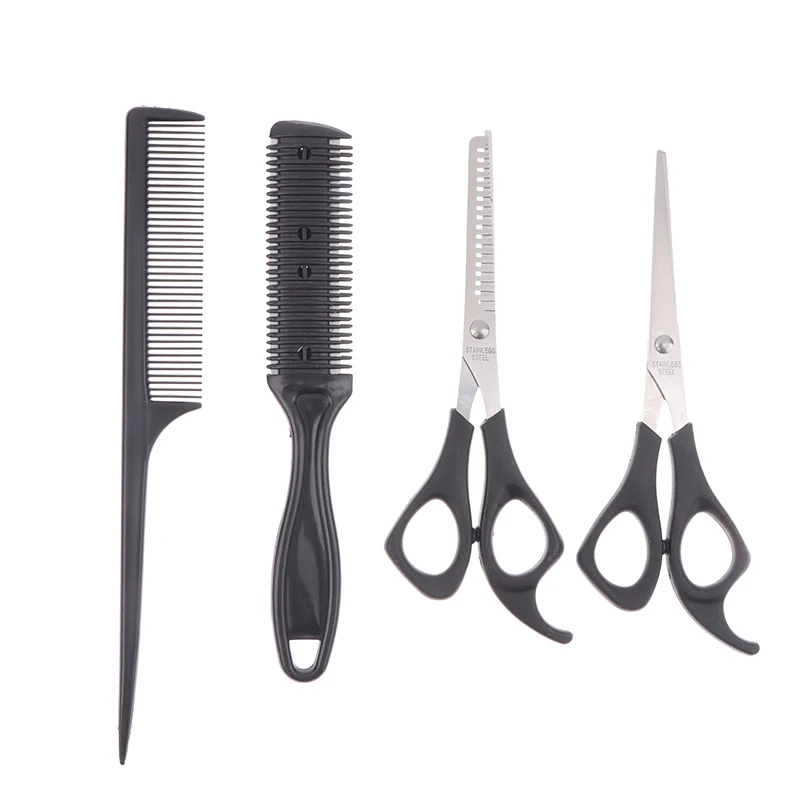 New#4PCS Hair Scissors Hairdressing Barber Scissors Thinning Cutting Shears Haircut Hair Style Tool Grooming Supplies photo 2