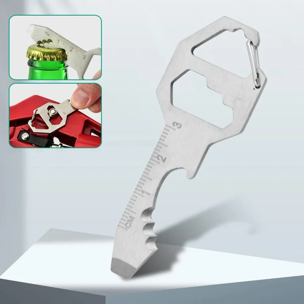 1PC Compact Outdoor Survival Bottle Opener Wrench Screwdriver Pocket EDC Multi Tool Keychain Outdoor Survival Gear Gadget photo 2