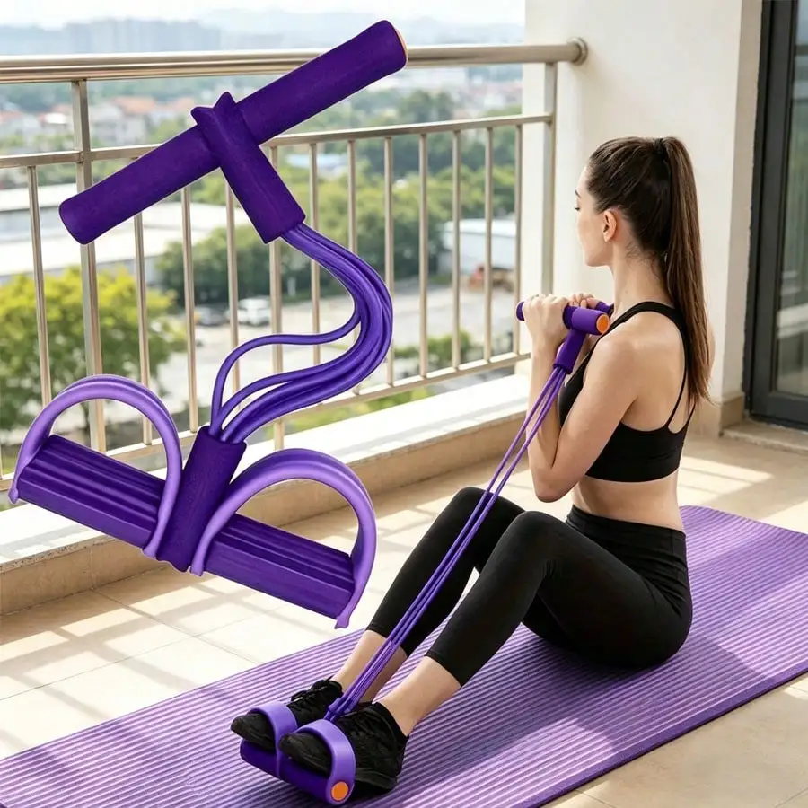 6-Tube Upgraded High Tension Purple Resistance Bands, Ergonomic Durable Fitness Bands With Comfortable Grip, Suitable For Home Gym Weight Training, Cardio Exercises And Daily Home Fitness photo 7