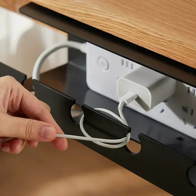 Under Desk Cable Management Cable Tray Under Desk With Clamp Power Strip Cord Holder No Drilling Sturdy Spacious supplies photo 3