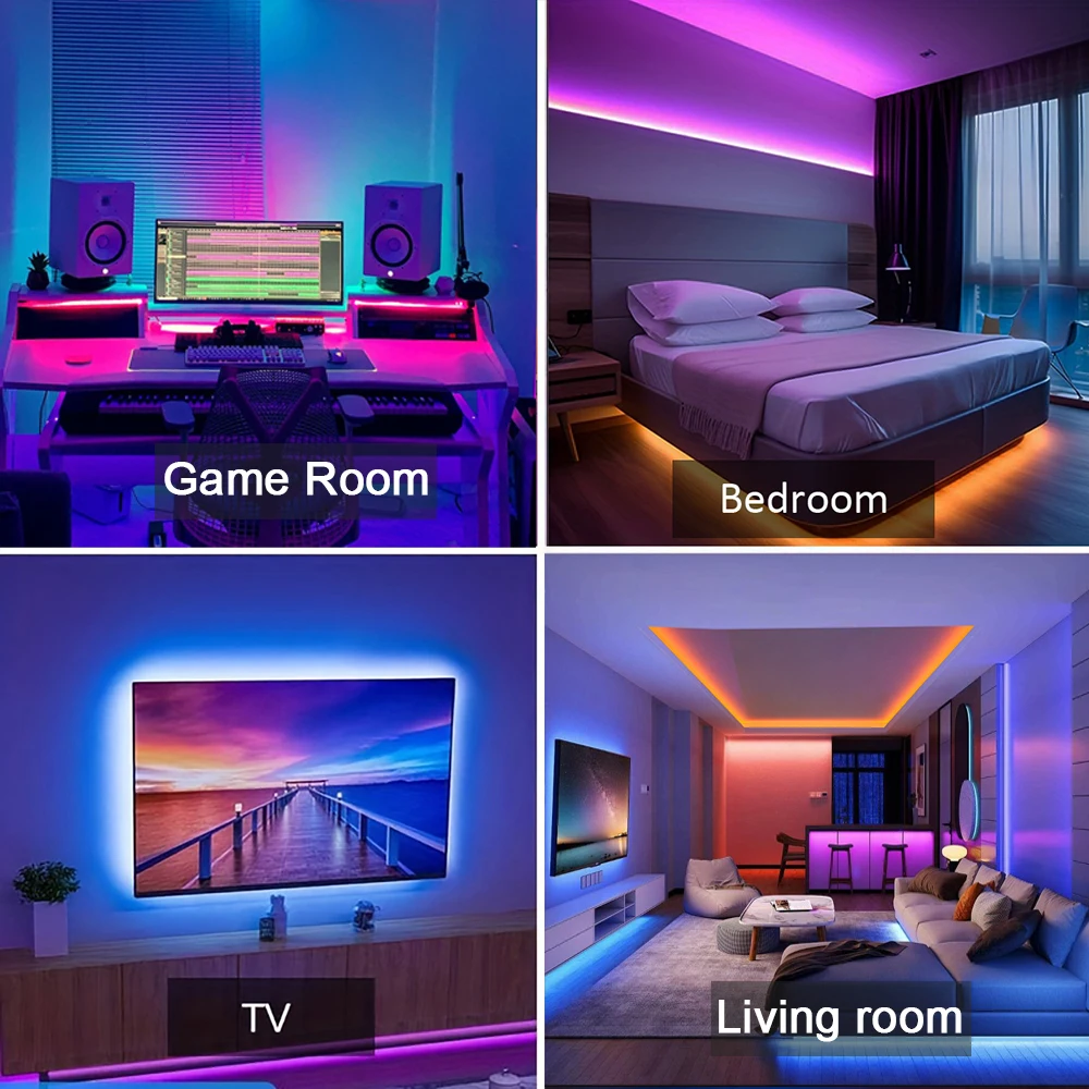 RGB Led Strip Lights 5m 10m 20m 30m Led Room Light with APP Control Flexible Ribbon Luces Led Tape for Room Bedroom Decoration photo 6