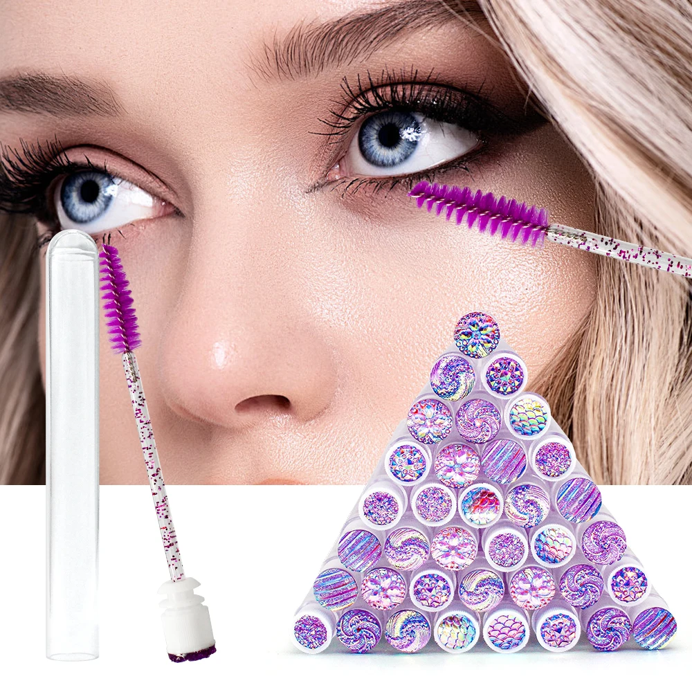 10/50Pcs Disposable Eyelash Brush Reusable Eyelashes Brush Tube Mascara Wands Tubes Dust-proof Lash Spoolies Storage Makeup Tool photo 2