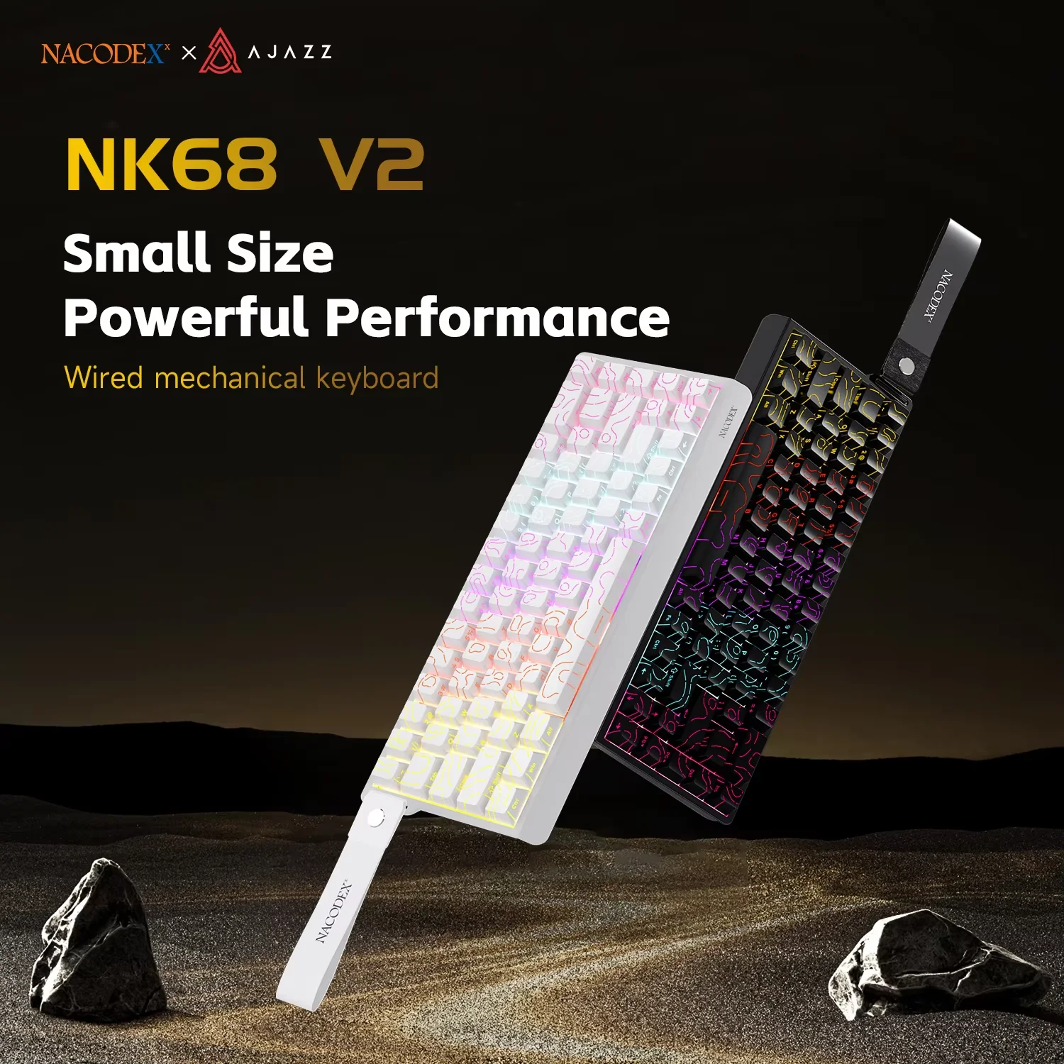 AJAZZ NK68V2 Single-Mode Wired Mechanical Keyboard Portable Gaming Keyboard RGB Hot-Swappable PC Lightweight Mechanical Keyboard photo 1