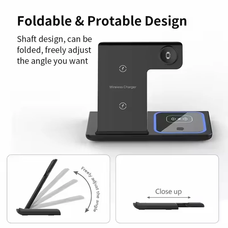 Hot Selling 15W 3 in 1 Wireless Charger for QI2 Fast Magnetic Charging Stand Holder for iPhone Samsung Xiaomi Huawei OPPO photo 4