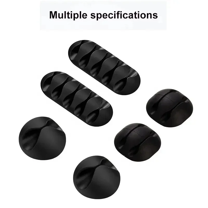 VIKEFON Cable Cord Wire Organizer Silicone USB Cable Winder Management Clips Self Adhesive for Mouse Keyboard Headset For iPhone photo 2