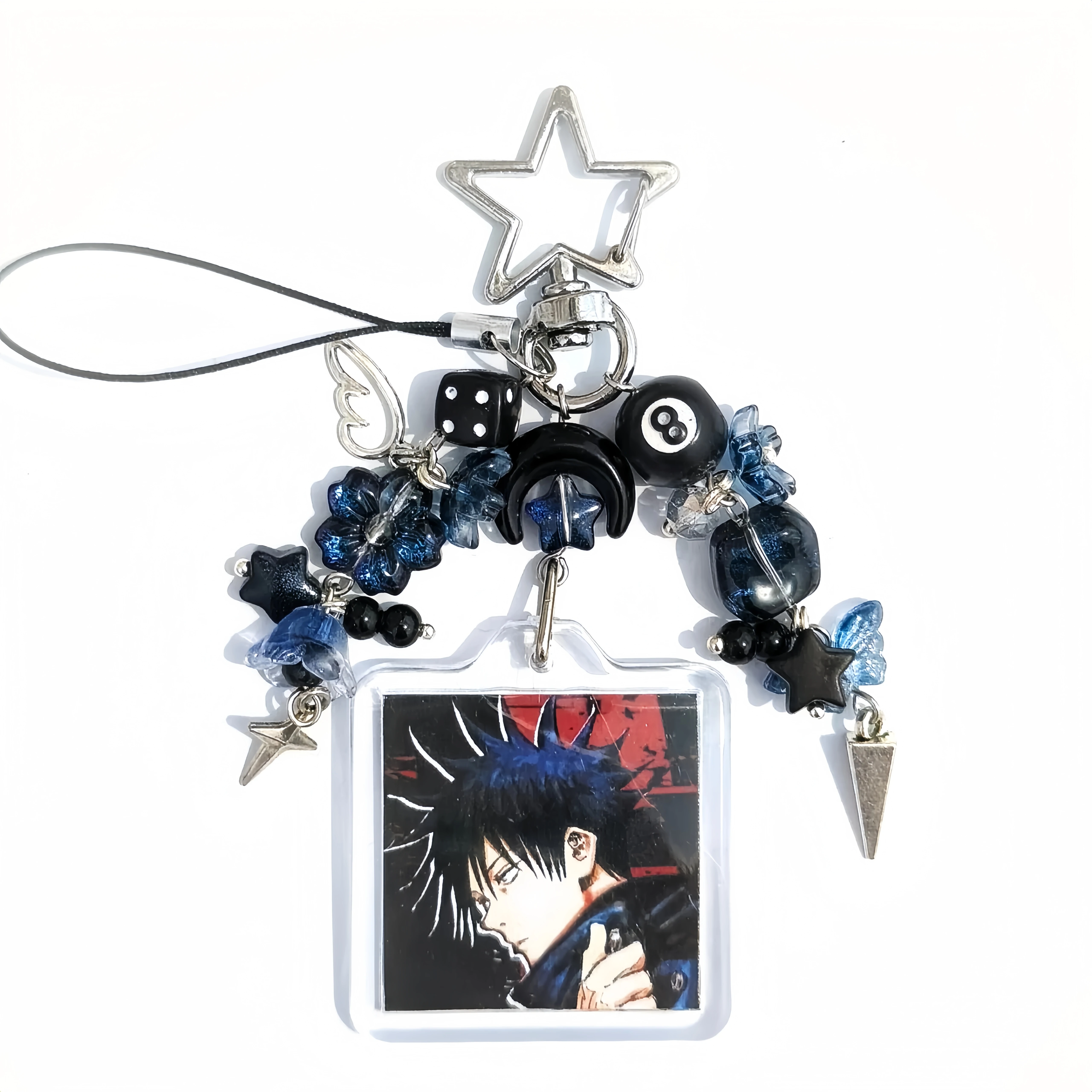 JJK DIY Anime Character Photo Keychain Y2K Cool Acrylic Bag Phone Pendant photo 6