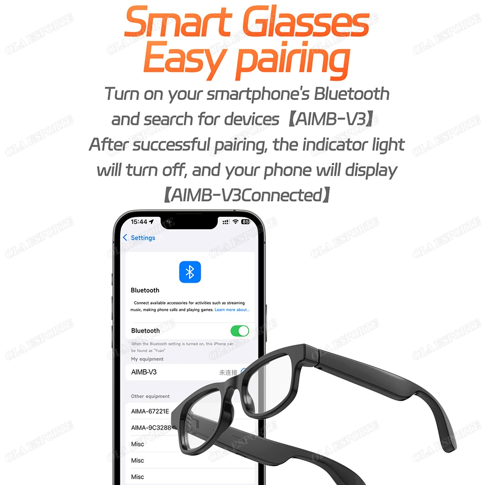 New Smart Glasses Lnterchangeable Lenses Sunglasses Plain Glasses HD Bluetooth Call Music Playback Lntelligent Audio Glasses Q01 photo 3