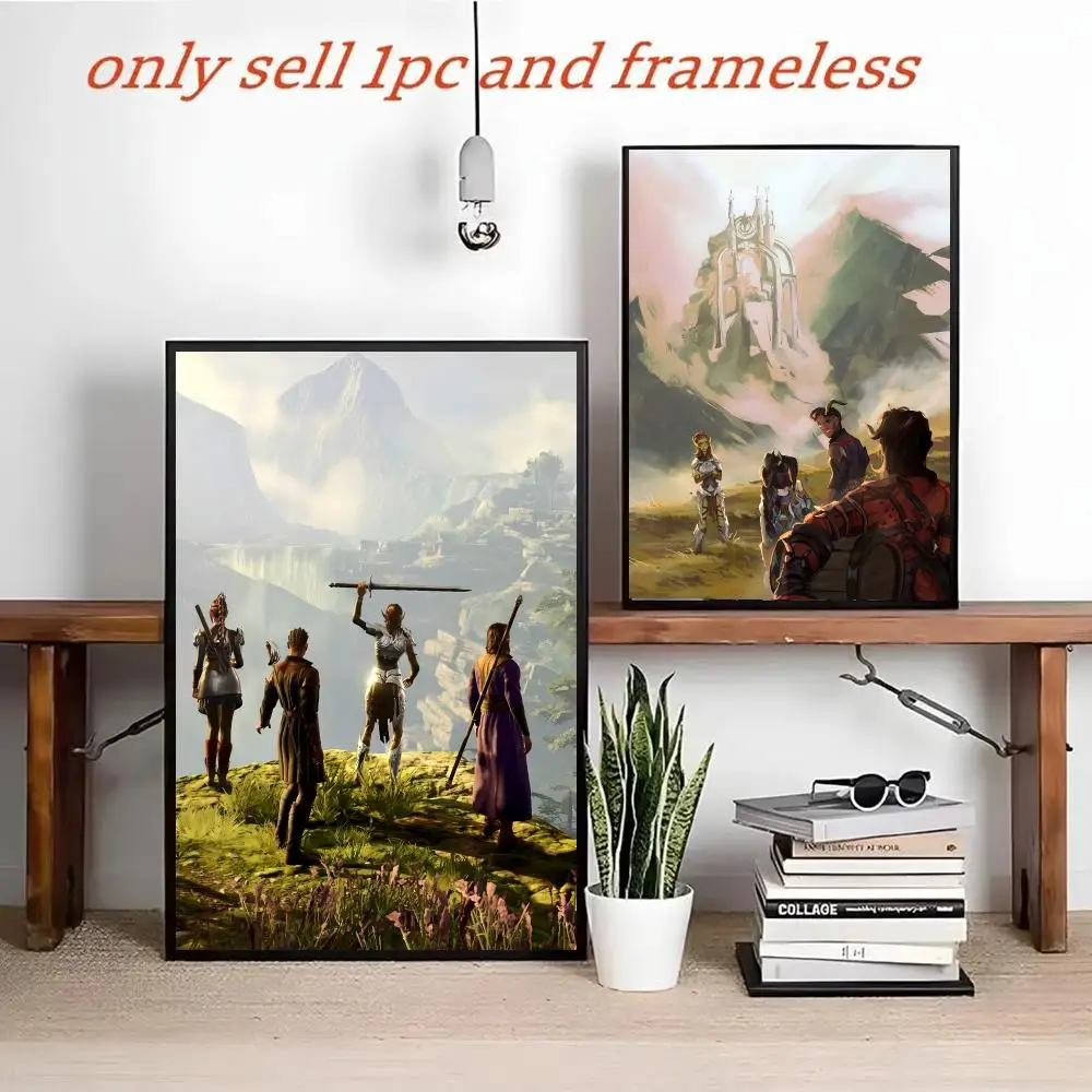 B-Baldurs Gate 3 Game Anime Painting Calligraphy Canvas Poster Wall Art for Living Room Bedroom Cafe Decor Gift photo 4