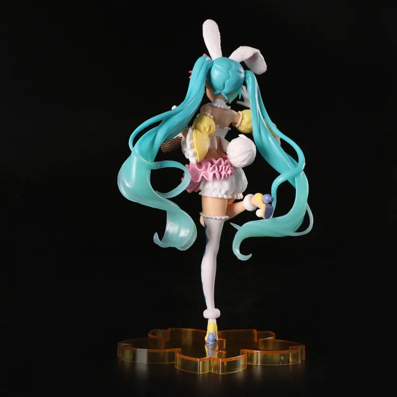 23CM Hatsune Miku Anime Figure Kawaii Pvc Model Doll Action Figurals Rabbit ears Collect ornaments Christmas Toys gifts photo 3
