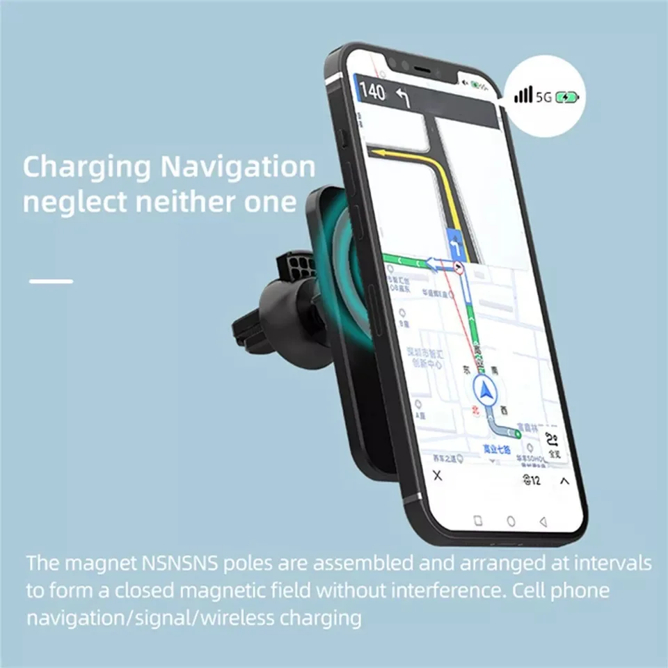 Wireless Charger Magnetic Car phone Holder for iPhone 14 13 Pro Max 12 Phone Accessories 30W Fast Charging Induction Adapter photo 4