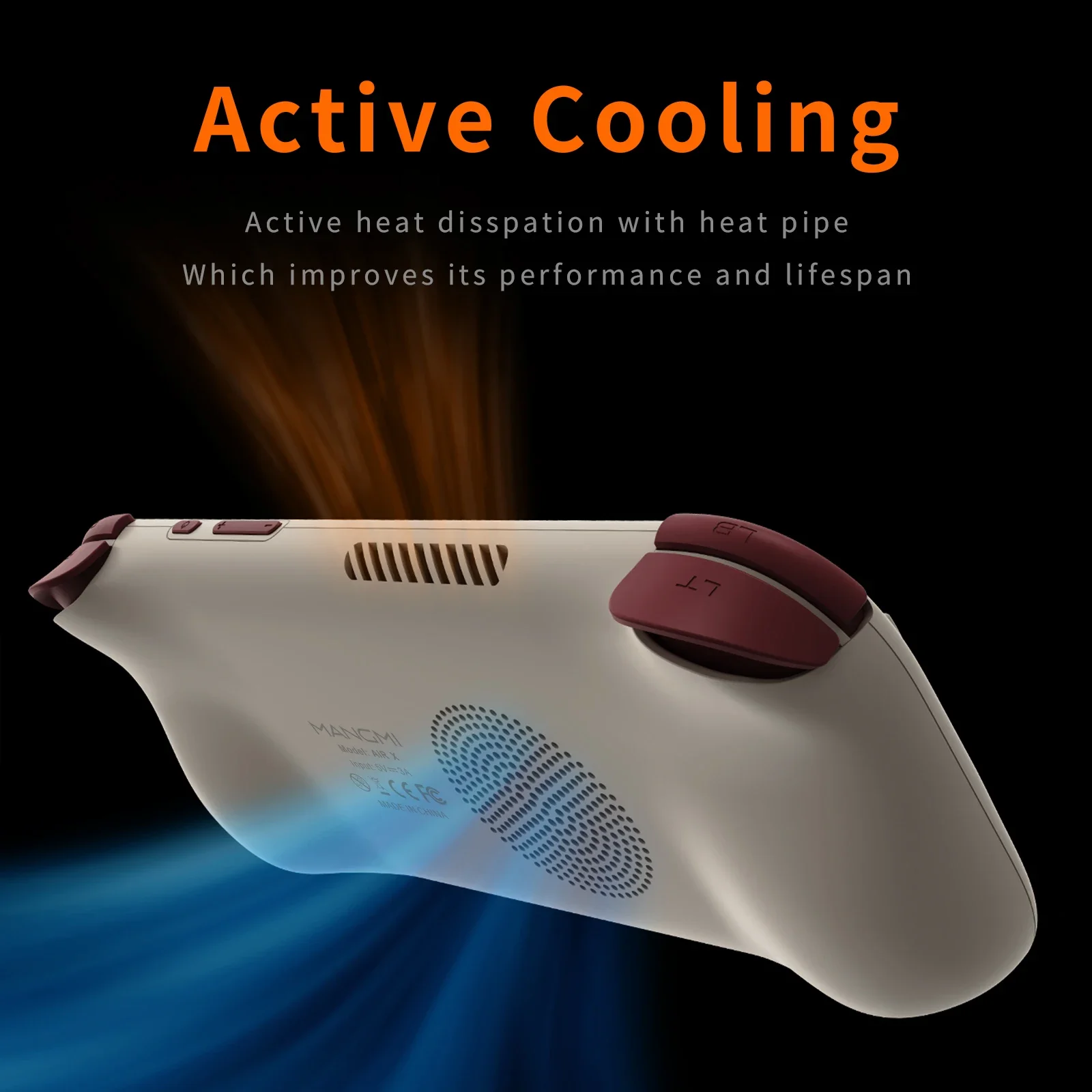 MANGMI AIR X Handheld Game Console Qualcomm Snapdragon 662 5.5'' Touchscreen Android 14 Active Cooling Fan 15W Fast Charging RGB photo 6
