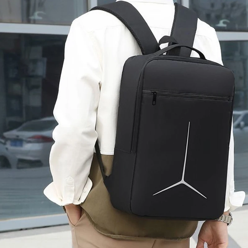 Classic Geometric Print Laptop Backpack Durable Waterproof Rucksack, Spacious Storage for Businessmen Students Everyday Use photo 6
