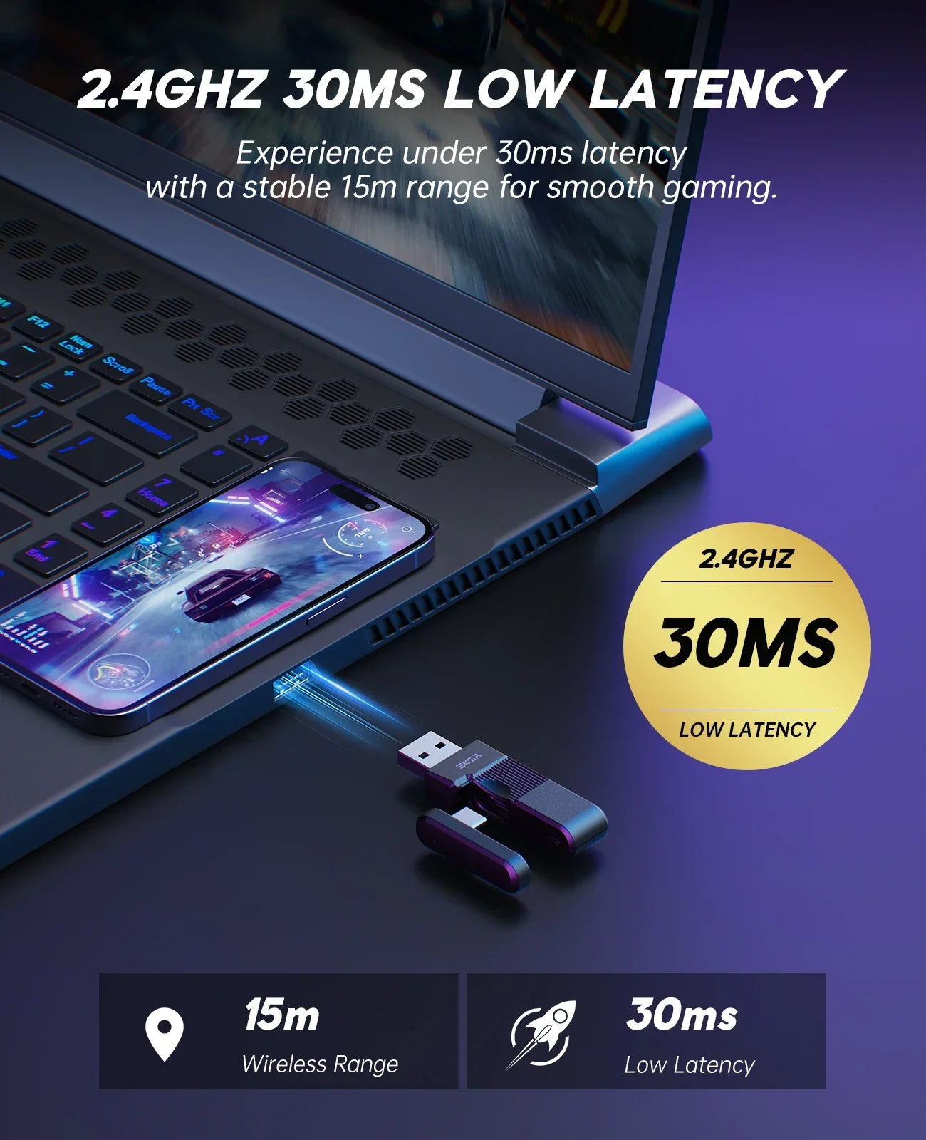 Oneodio EKSA E900 WT 2.4G Wireless Gaming Headset Tri-Mode Over Ear Bluetooth Headphones Gamer With Mic RGB For PC PS4 PS5 80Hr photo 4