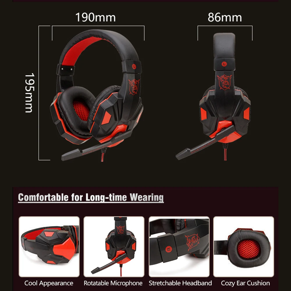 3.5mm Wired Headset Gaming Headset 120° Adjustable Gamer Headset With Noise Cancelling Microphone For PS4/PS5/Xbox/Smartphone/PC photo 6