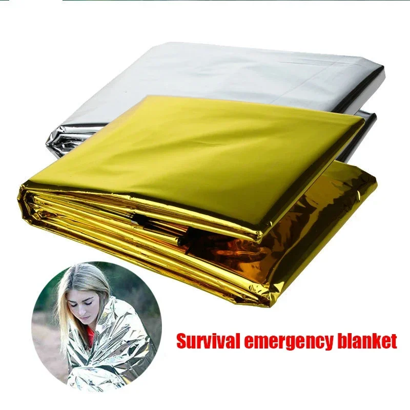 Emergency Survival Thermal Blanket Windproof Waterproof Aluminum Foil Blanket Outdoor First Aid Gear for Camping Hiking Travel photo 5