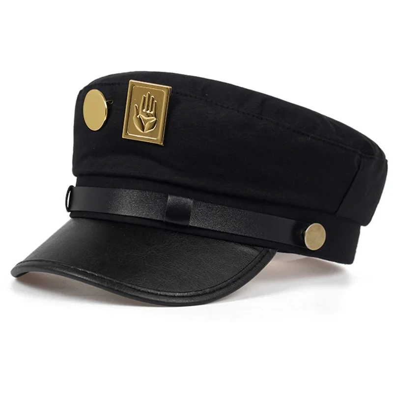 Anime JoJo's Bizarre Adventure Kujo Jotaro Cosplay Cap Unisex Adult Metal Badge Hat Prop photo 5