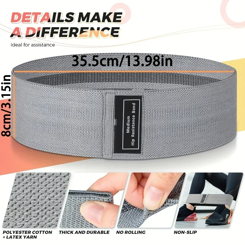 Basic Fabric Resistance Hip Booty Bands Glute Squat Circle Stretch Fitness Strips Loops Yoga Gym Equipment photo 3