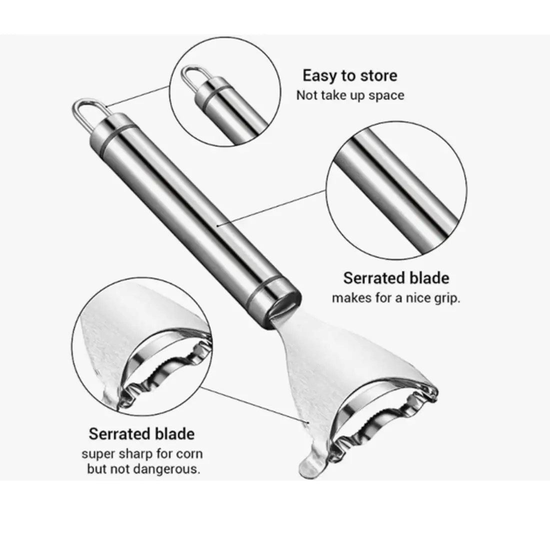 Home Y-Shaped Corn Peeler - Stainless Steel Fast Kernel Remover 3 Seconds Per Corn Kitchen Corn Shelling Lazy Tool photo 7