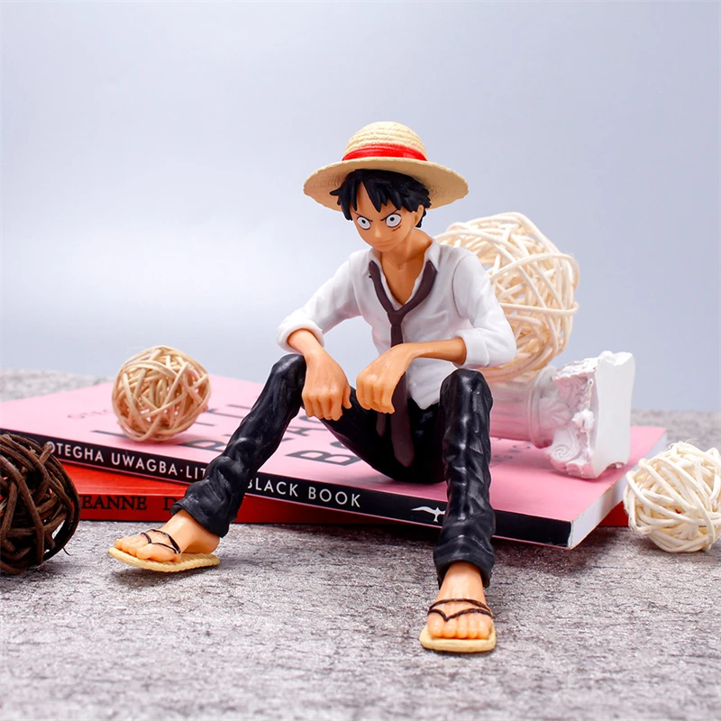 12cm One Piece Anime Figure Luffy Sitting Position Action Figure PVC Model Collection Statue Figurine Doll Toy For Birthday Gift photo 5