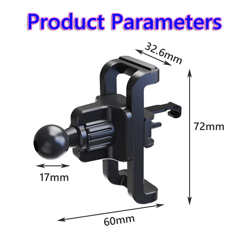 1pcs Black Car Air Vent Clip Mount Base for Car Mobile Phone Holder Car Air Outlet Hook Stand for Cellphone GPS Bracket photo 6