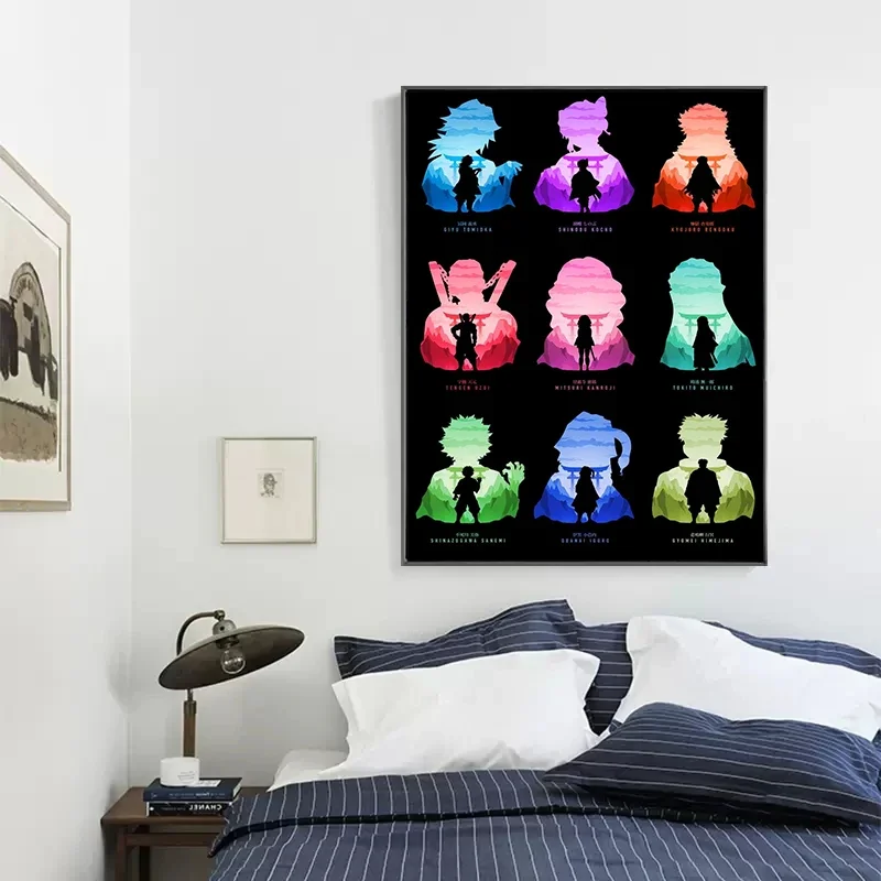 Minimalistic Art Demon Slayer Muichiro Sanemi Canvas  Japanese Anime Poster Print Wall Art For Living Room Home Decor photo 4
