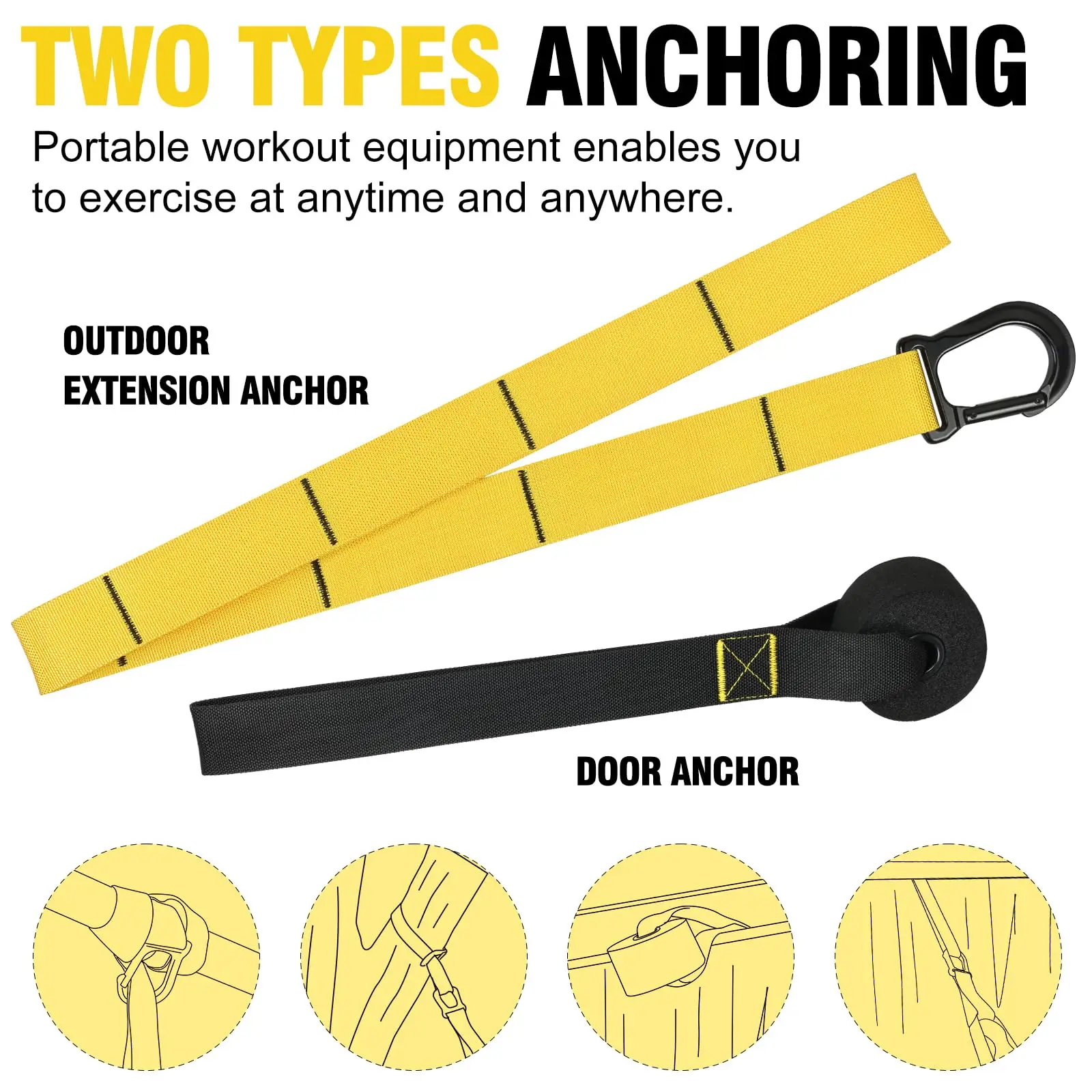 Resistance Bands Set with Handles Door Anchor Home Workout Equipment for Women Men Bodyweight Fitness Training Kit photo 5