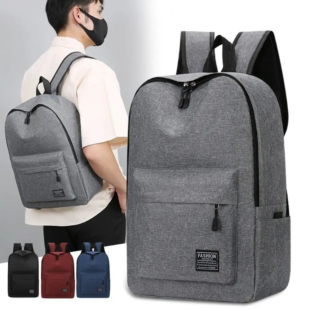Trendy Oxford Cloth Versatile Backpack 15 inches Black Grey Computer Bag Washable School Student Backpack Unisex photo 2
