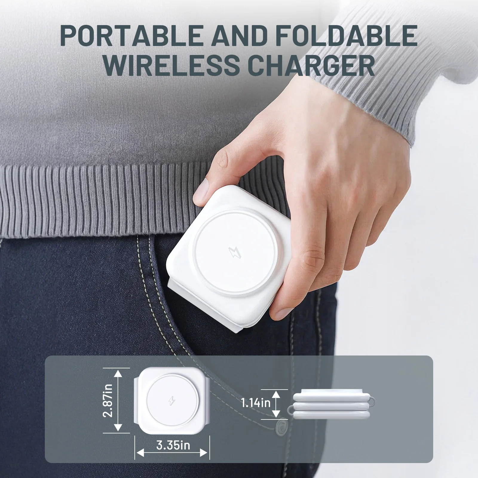 Magnetic Wireless Chargers 3 in 1 Foldable 15W Phone Charge Dock Station Fast Charg for Apple Watch IPhone 14/13/12/11/X AirPods photo 5