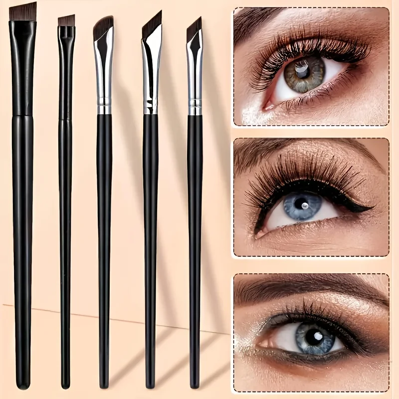3/5/7pcs Eyeliner Brush Set, with Tilted Fine Blade, Suitable for Precise Application - Suitable for All Skin Types. photo 1