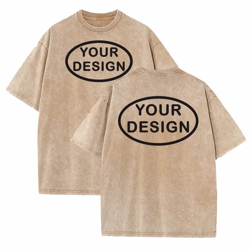 Custom T-shirt with Hip-hop Street Team Logo Men's 230G Pure Cotton, Loose Fit, High-temperature Printed Custom Top photo 1