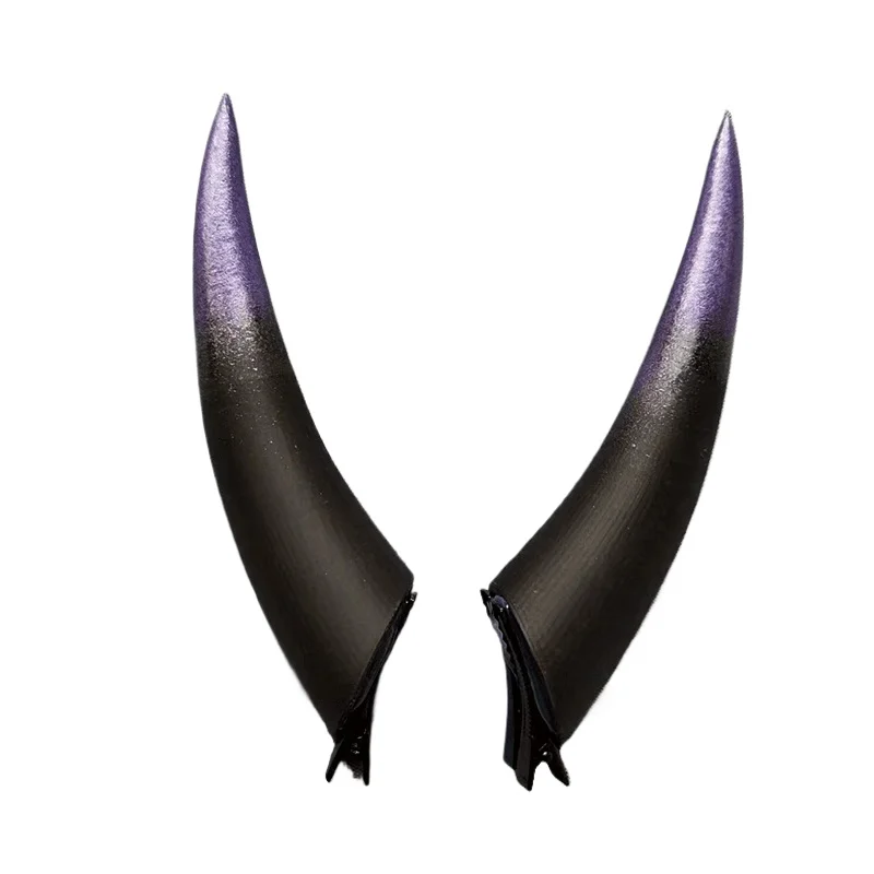 10/14/18cm Anime Gradient Halloween Devil Horns Head Clip Night Party Cosplay Headwear Dark Gothic Comic con Props Accessories photo 2