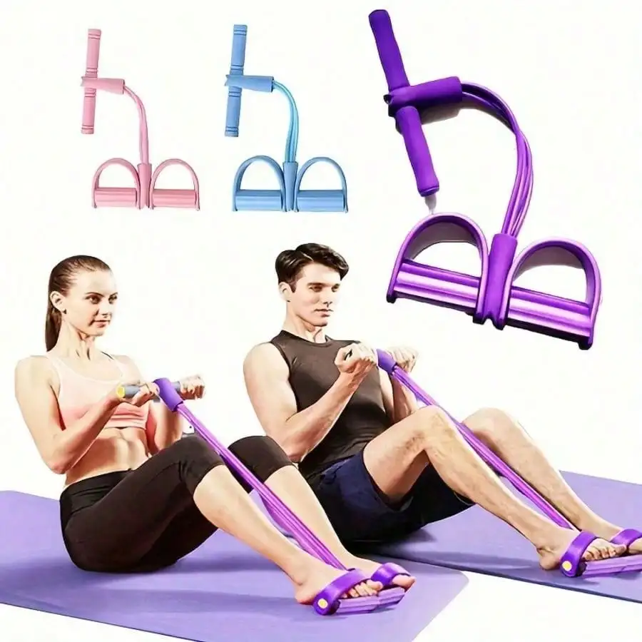 6-Tube Upgraded High Tension Purple Resistance Bands, Ergonomic Durable Fitness Bands With Comfortable Grip, Suitable For Home Gym Weight Training, Cardio Exercises And Daily Home Fitness photo 4