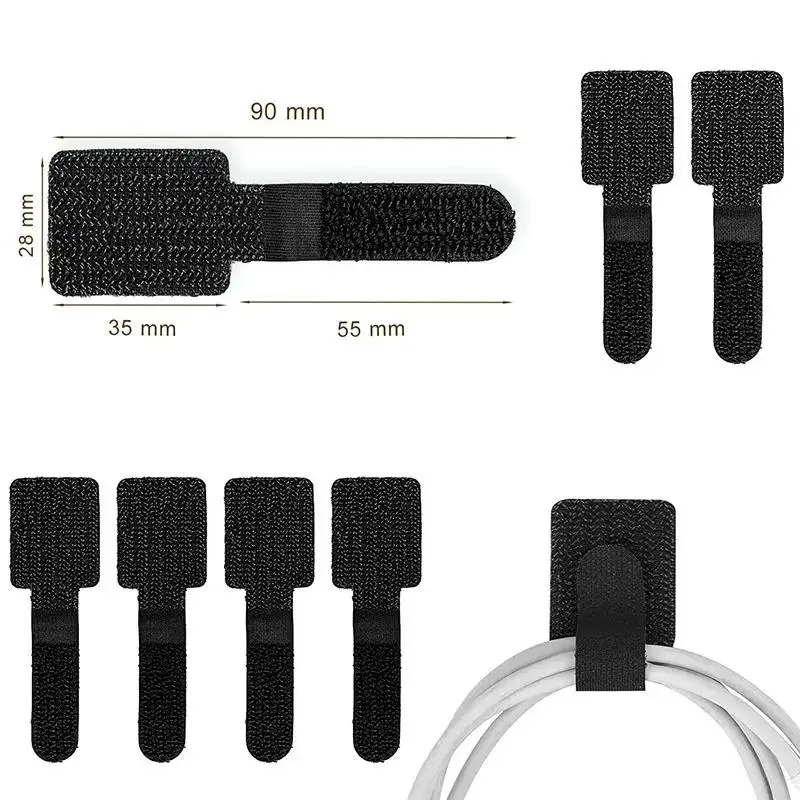 Reusable Cable Ties Fastening Wire Organizer Cord Rope Holder Self Adhesive Adjustable Cord Organizer Straps Desk Management photo 3
