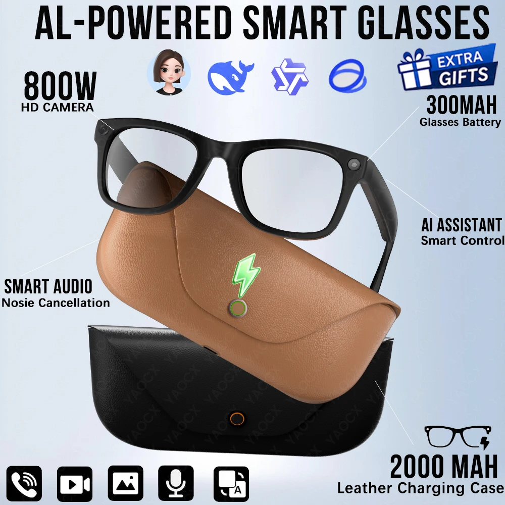 New HD5-ultra AI Smart Glasses AI Real-time Translation 800W Pixel Camera Photo Video Recording 300 Mah Smart Glasses 2026 photo 2