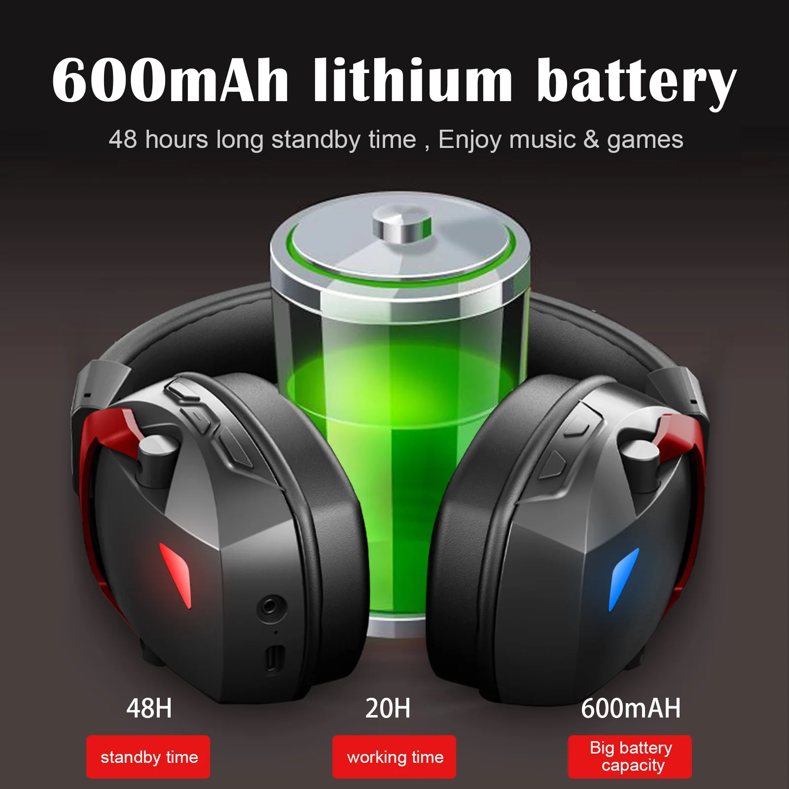 Wireless Gaming Headset with Detachable Noise Cancelling Microphone,2.4G Bluetooth-USB-3.5mm Wired Jack 3 Modes for Multi-device photo 6