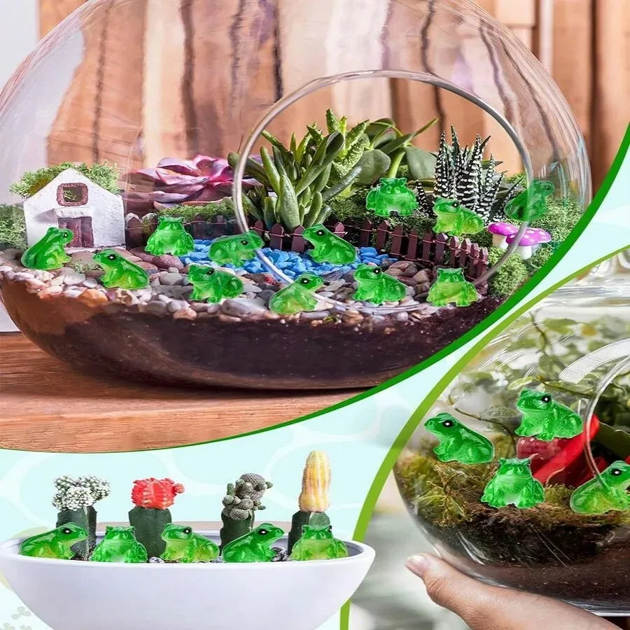 10PCS Mini Resin Frog Figurines Set for Aquarium Decor,Terrarium,Zen Garden,Creative Home Desk Decoration and Fish Tank photo 2