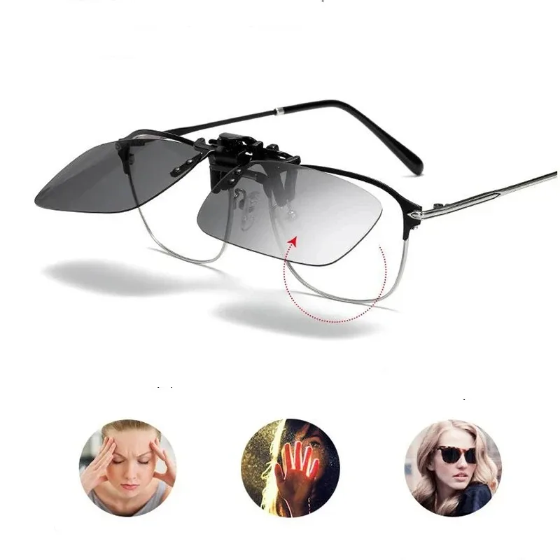 Polarized Clip Sunglasses Myopia Glasses Clip Driver Fishing Night Vision Myopia Clipon Sun Shading Eyeglasses photo 4