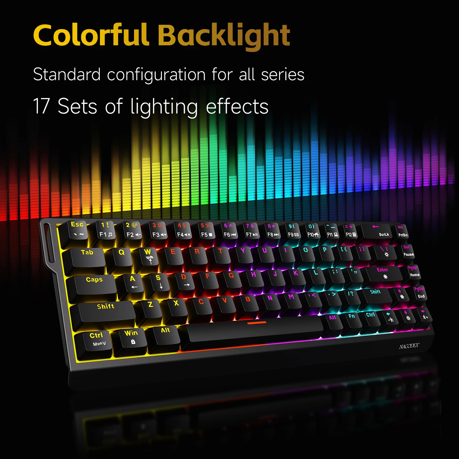 AJAZZ NK68V2 Single-Mode Wired Mechanical Keyboard Portable Gaming Keyboard RGB Hot-Swappable PC Lightweight Mechanical Keyboard photo 6